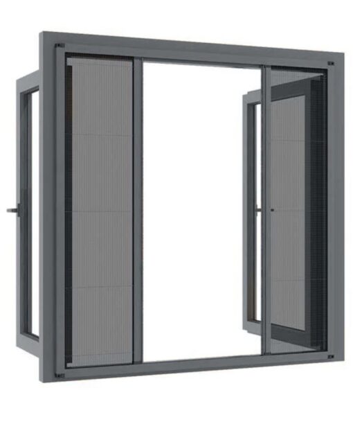 5.Schraub- Klebesystem Doppelflügel - Fliegengitter für Tür und Fenster